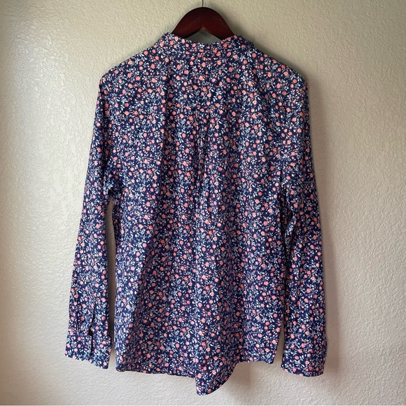 LL Bean Womens XL Reg Wrinkle Free Purple Dainty Floral Button Down Shirt - Picture 6 of 8